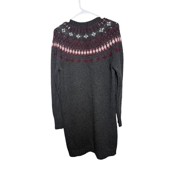 NWT J. Crew Jewel Embellished Fair Isle Crewneck Sweater Dress Sz. S - Picture 5 of 8